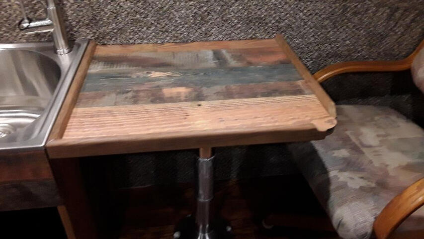 Hot shot sleeper cab dining area